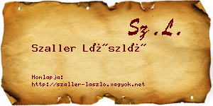 Szaller László névjegykártya