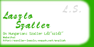 laszlo szaller business card